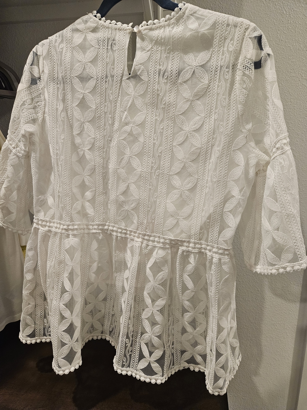 CHICWISH White Lace Peplum Top - Picture 5 of 7